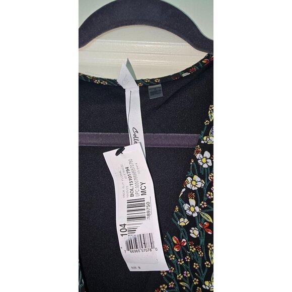 NY Collection Floral Wrap Maxi Dress With Short Sleeves By Calla Collection Blac - Picture 8 of 12